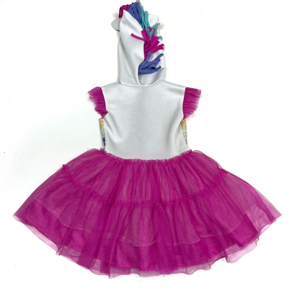 Nickelodeon Hooded Unicorn Dress Sz  XS || Jo Jo Siwa White Tutu /Tulle poof - Picture 10 of 14